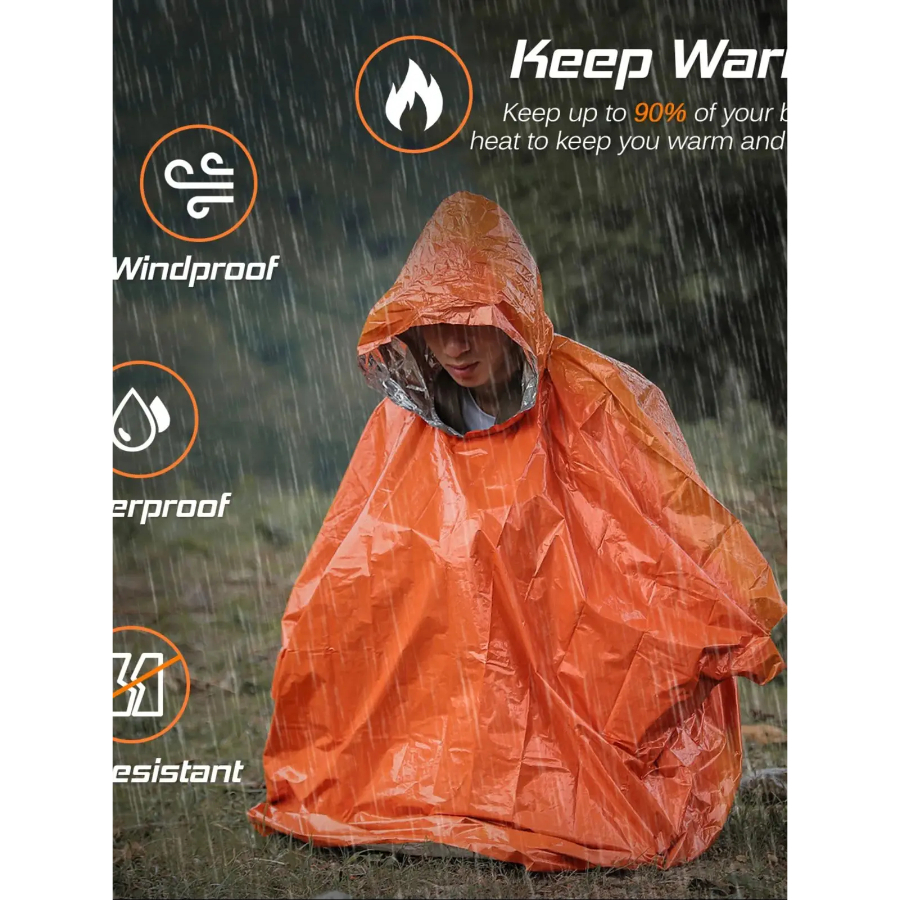 Bivy Bag Emergency - Emergency Rain Poncho Thermal Blanket Poncho