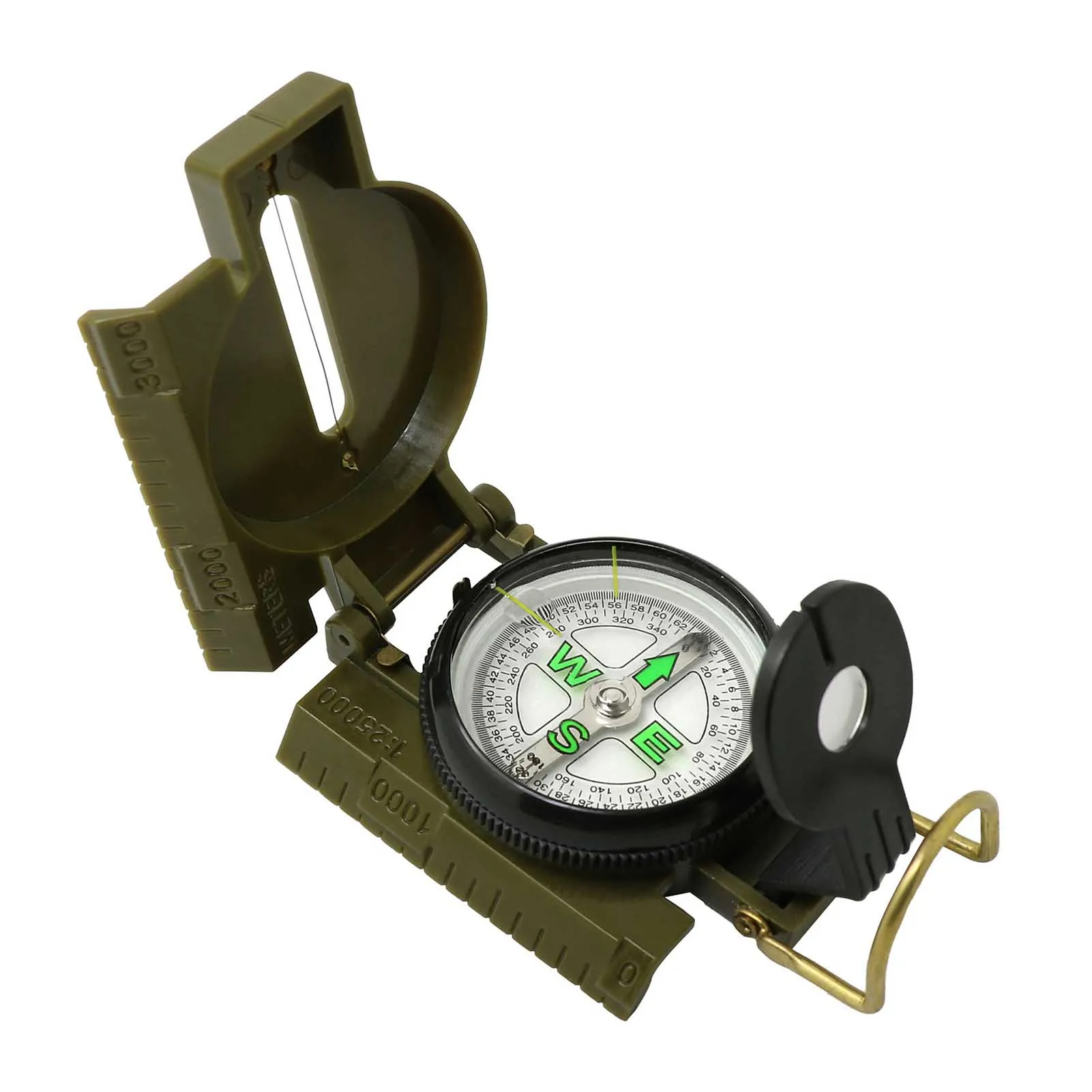 Compass Lensatic - Portable Multi-functional Phosphorescent Lensatic Compass for