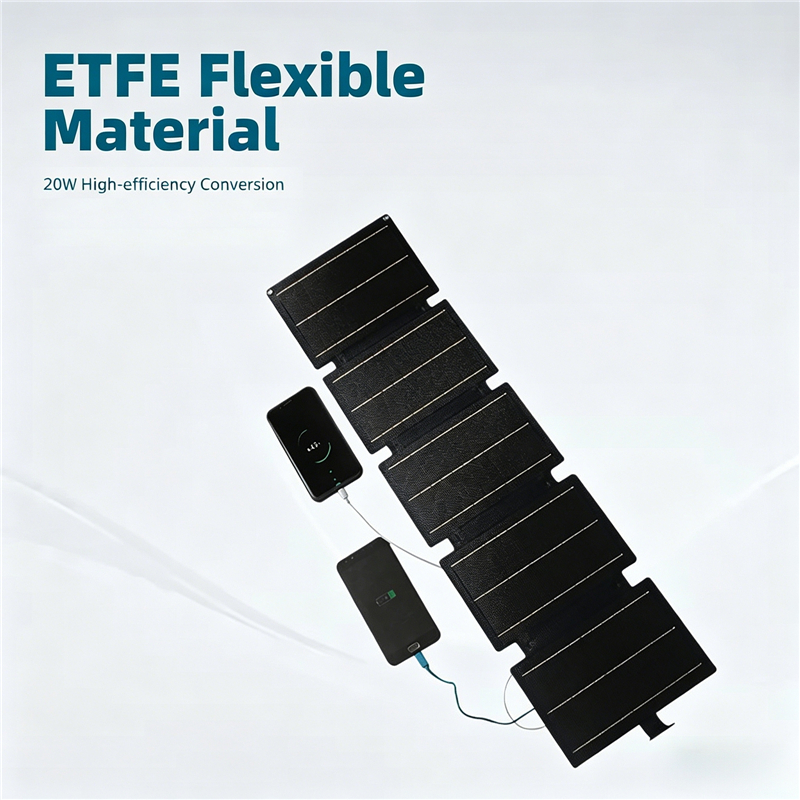 Solar Emergency Charger - 5 Folds Flexible Solar Charger ETFE