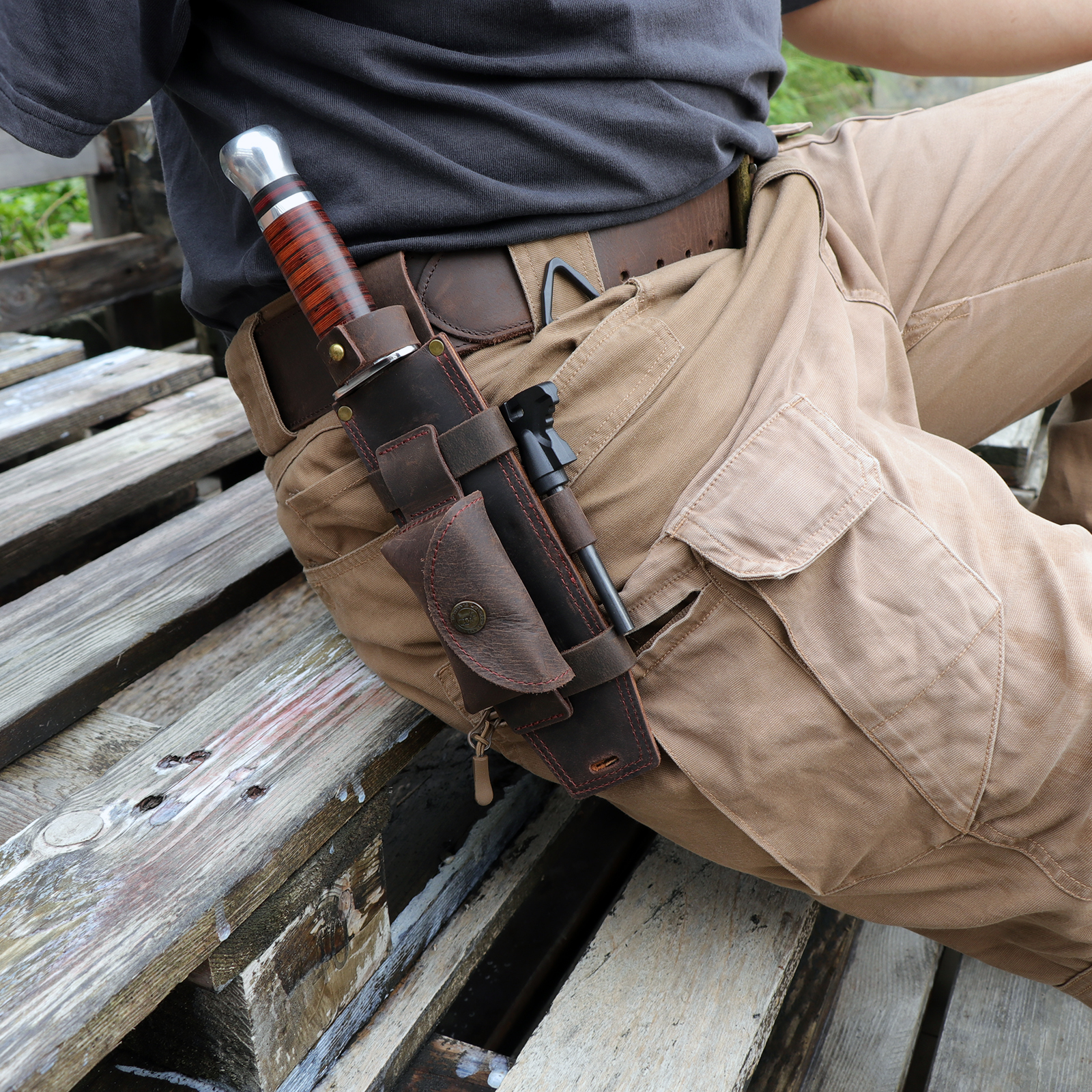Tourbon Camping Leather Knife  - огляд і ціна Bushcraft Knife Fixed