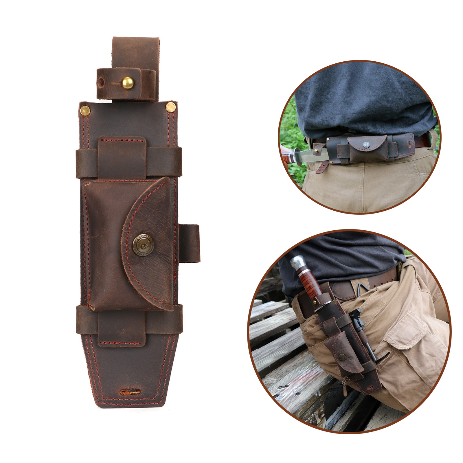 Tourbon Camping Leather Knife  - огляд і ціна Bushcraft Knife Fixed