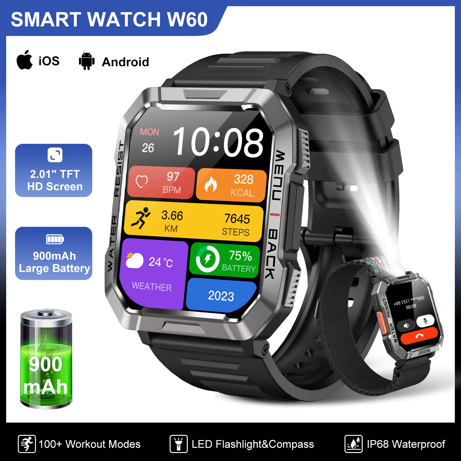Blackview W60 Waterproof Smart - огляд і ціна Compass Lensatic