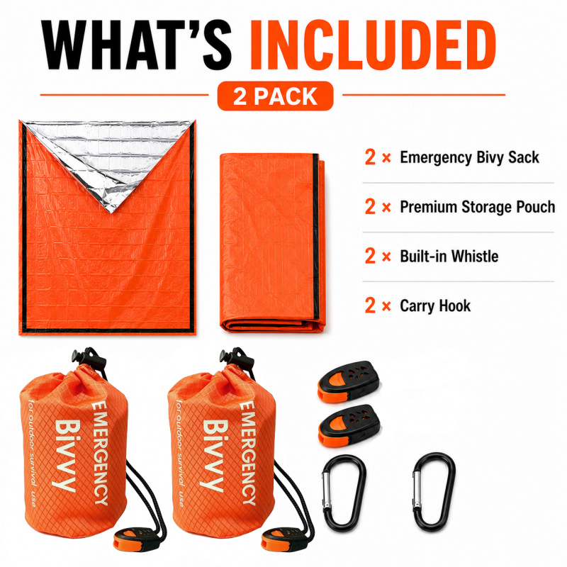 2 Pack Emergency Sleeping Bag, - огляд і ціна Emergency Whistle Loud