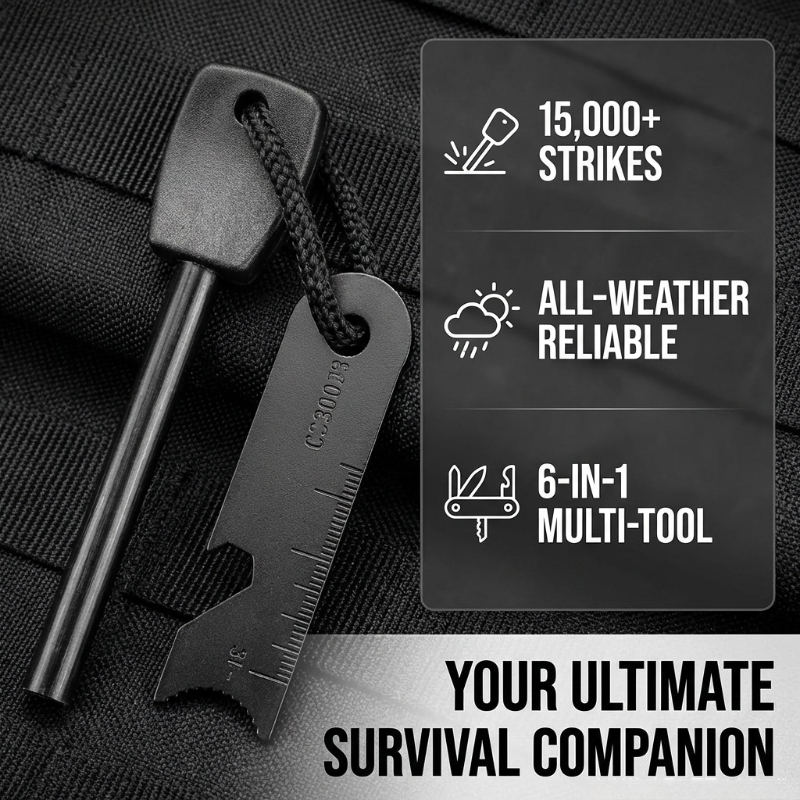 Multi-Function Wooden Handle M - огляд і ціна Magnesium Fire Starter