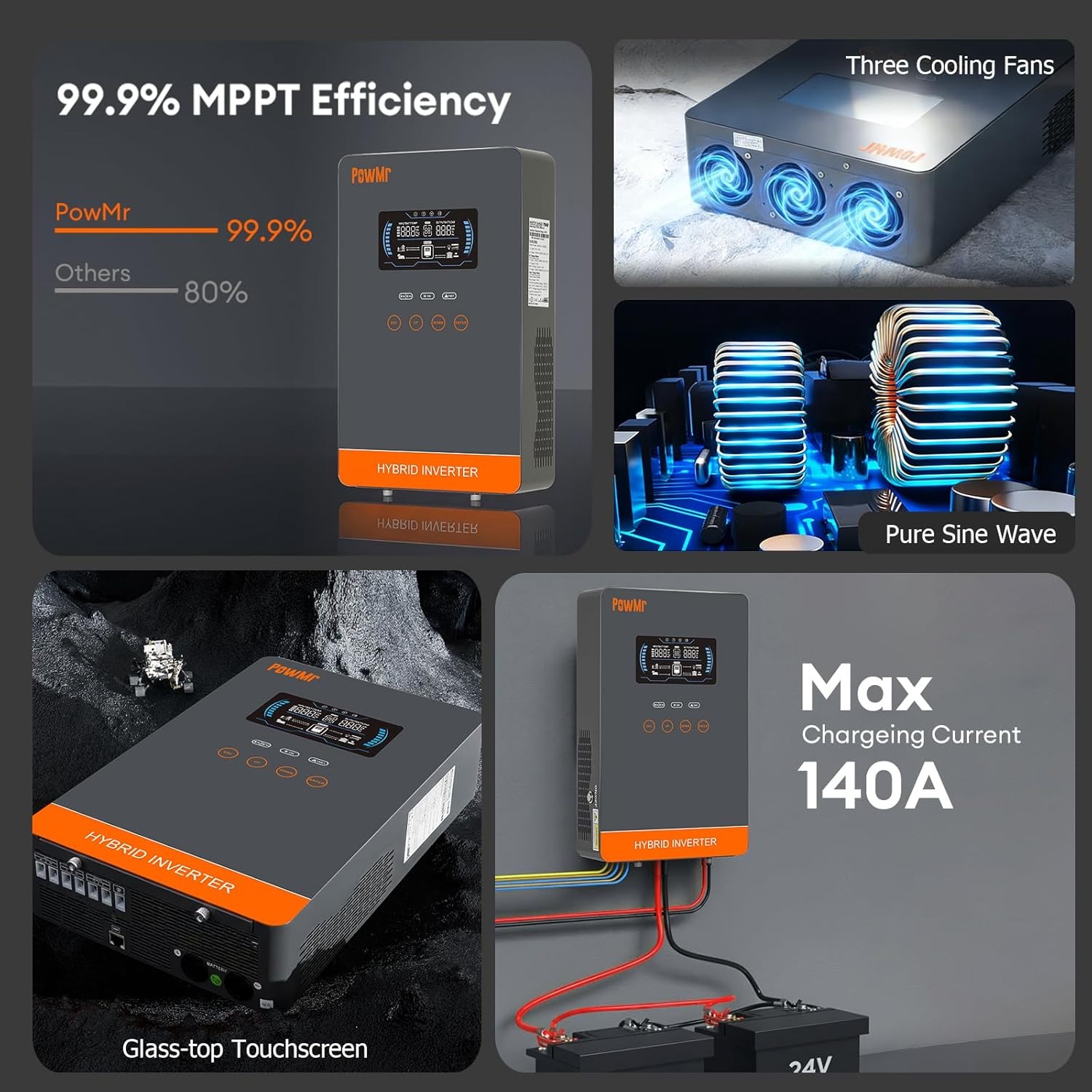 PowMr USA 4000W 24V Hybrid Sol - огляд і ціна Solar Emergency Charger