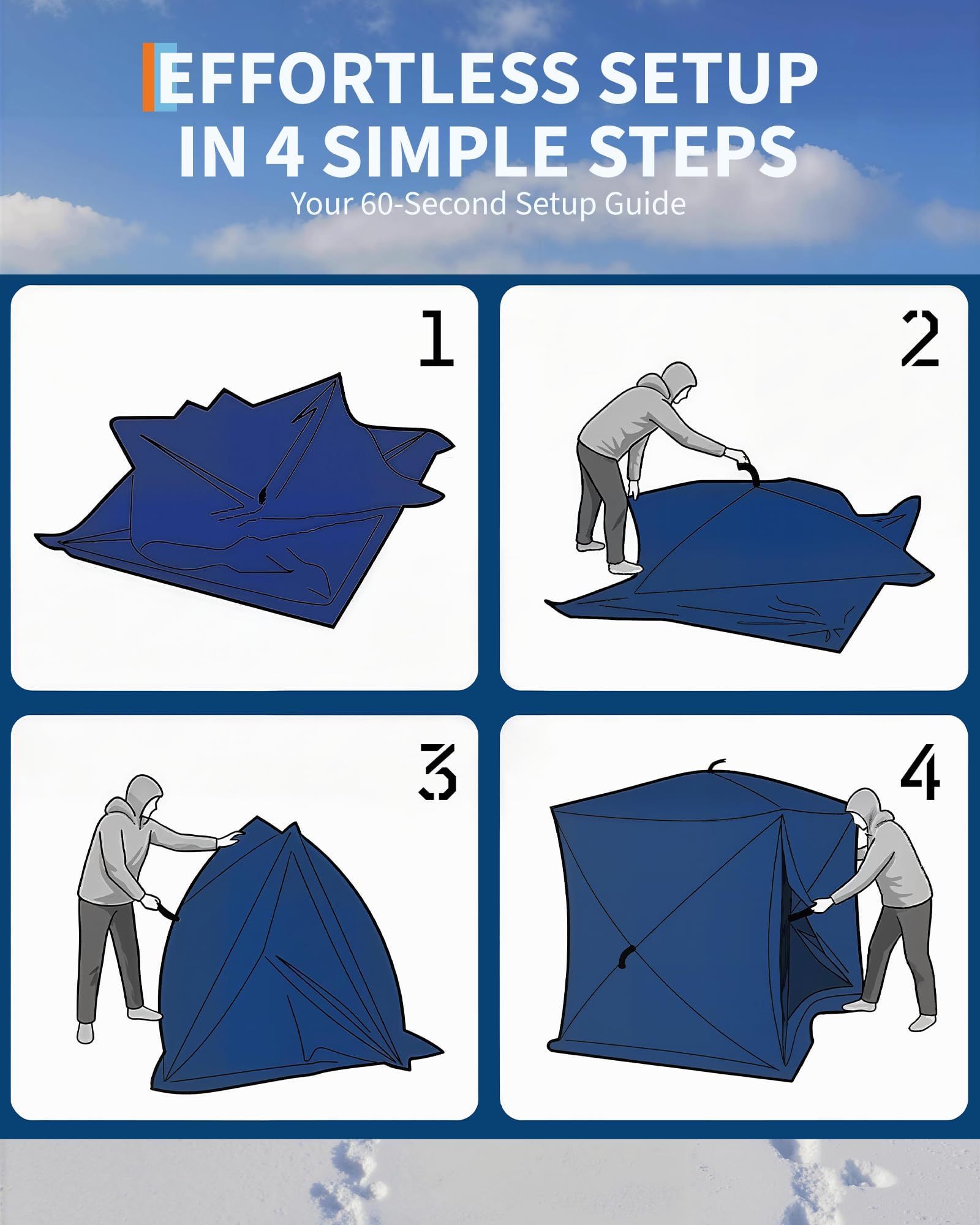 Pop-Up Ice Fishing Tent Hub-St - огляд і ціна Emergency Mylar Tent