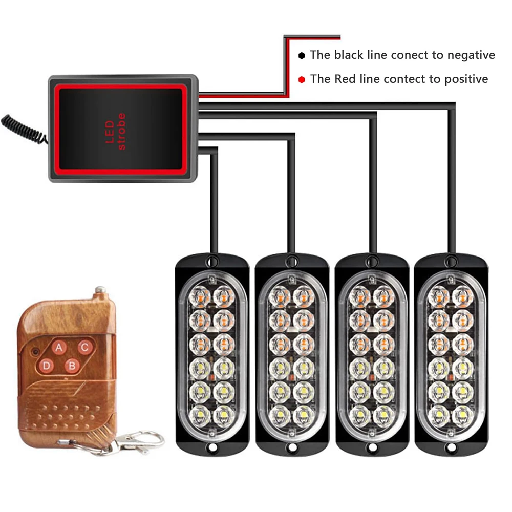 4x12 LED Remote Control Car St - огляд і ціна Sos Light Strobe