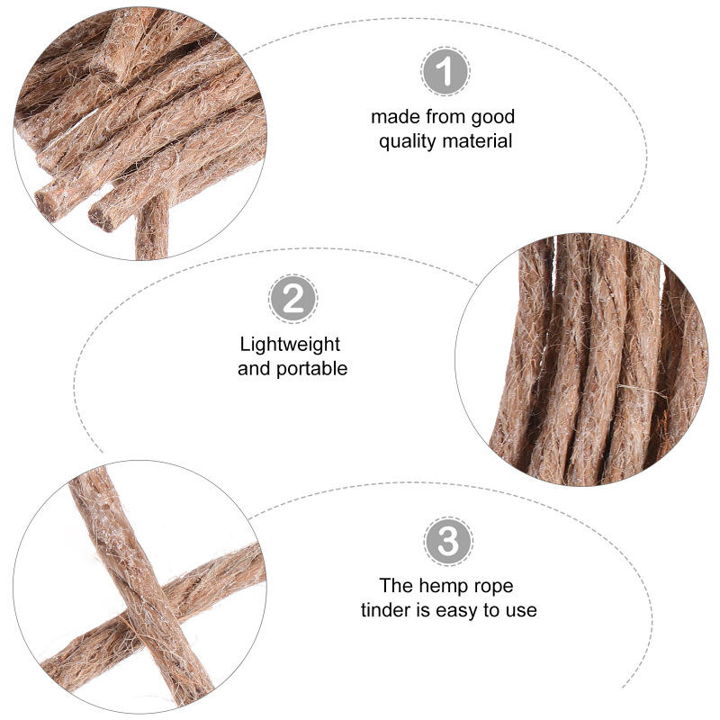 10Pcs Survival Wick Hemp Cord  - огляд і ціна Fire Starting Kit