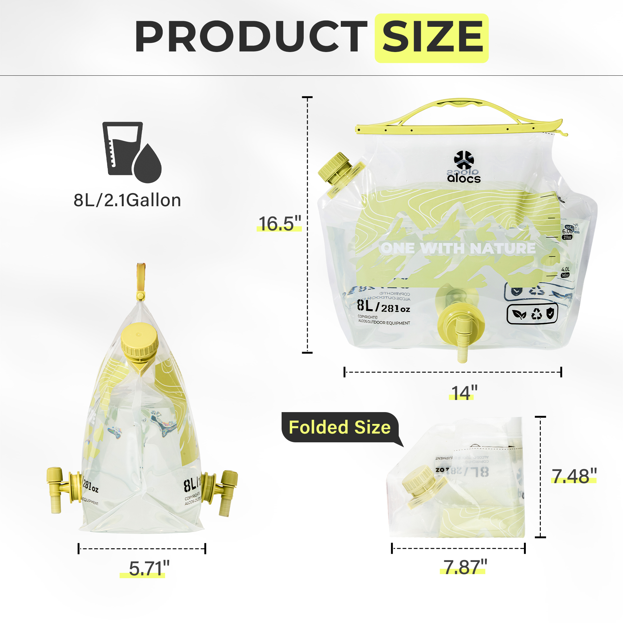 8L ALOCS Camping Water Bladder - огляд і ціна Water Bag Collapsible
