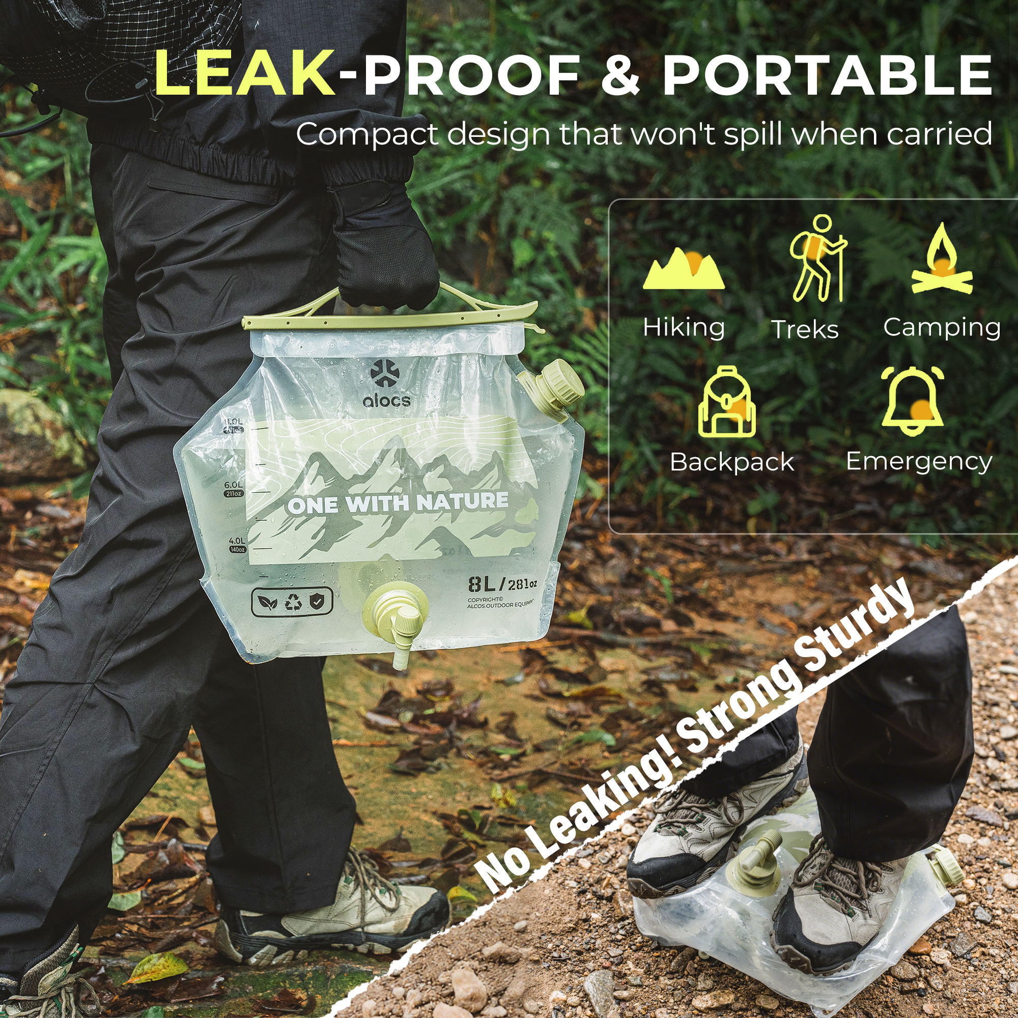 8L ALOCS Camping Water Bladder - огляд і ціна Water Bag Collapsible
