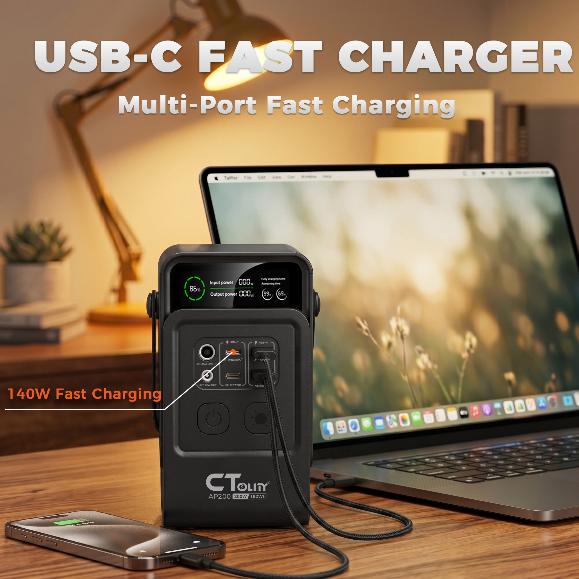 CTOLITY AP200 AP1000 Black sty - огляд і ціна Solar Emergency Charger