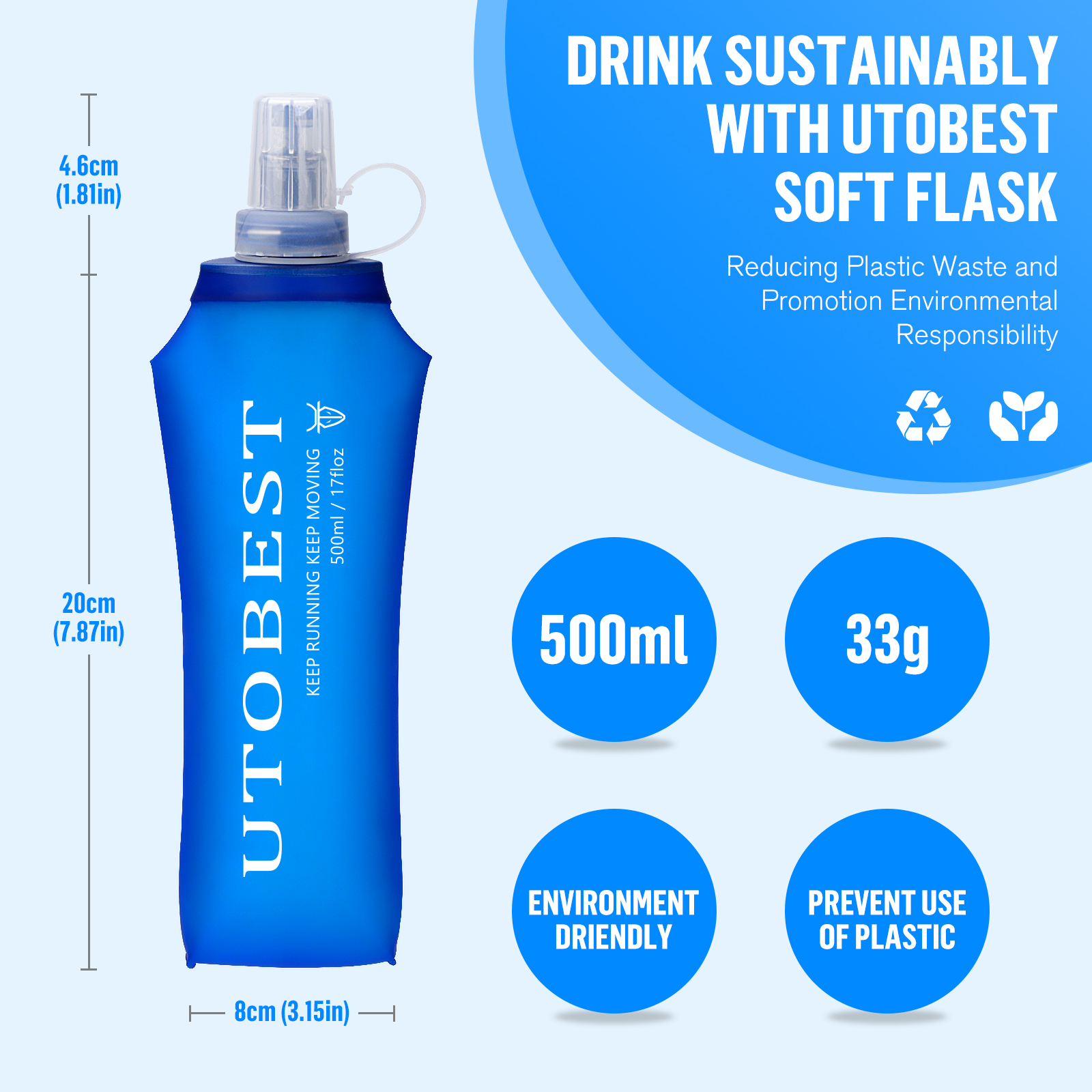 UTOBEST 250ml 350ml 500ml Soft - огляд і ціна Water Bag Collapsible