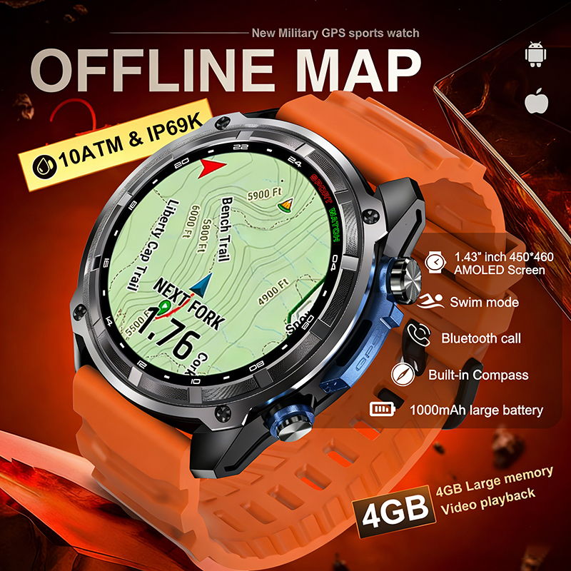 2026 Military GPS Smartwatch O - огляд і ціна Compass Lensatic